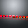 Multiple Red Medical Diagnostic Test Kits Arranged With Yellow Indicators For Clinical Use