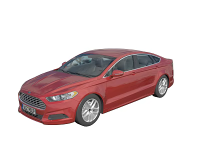 Red Sedan Car With Modern Exterior Design And Silver Alloy Wheels 3d model