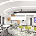 Modern Classroom Multimedia Classroom 3d model