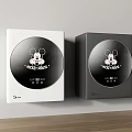 Stylish White And Black Washing Machines With Mickey Mouse Design 3d model