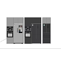 Modern refrigerator built-in refrigerator double door refrigerator oven coffee maker cabinet 3d model