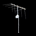 Industrial Antenna With Metal Elements And Signal Reception Unit On Mounting Pole