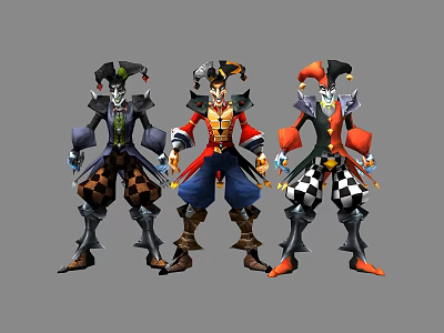 Modern game character clown 3d model