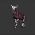 Artistic Fantasy Creature Character With Purple White Body And Striped Legs
