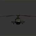 Vintage Green Military Helicopter With Large Rotors And Fuselage Details