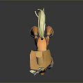Yellow Pony Toy With Cowboy Hat Green Eyes And Blonde Mane Standing On Reflective Surface