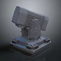 Military Defense Weapon With Multiple Barrels Turret System And Sturdy Base Structure 3d model