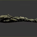 3D Green Vegetation Covered Terrain Model With Rolling Hills And Detailed Landforms