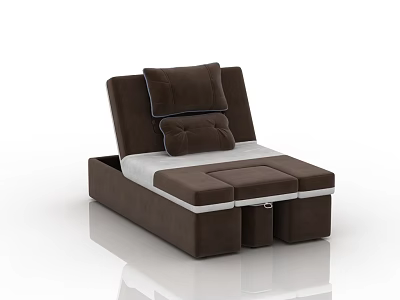 Multifunctional Brown Fitness Training Bed With Backrest Pillow And Storage Drawers 3d model