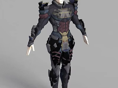 Innovative Tech Exhibition Hall Showcasing Futuristic Combat Armor With Advanced Sci Fi Design 3d model