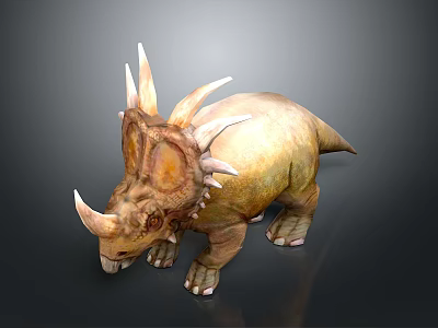 Detailed 3D Model of Triceratops Dinosaur With Horns and Standing Pose 3d model