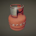 Red Propane Gas Cylinder With Metal Valve And Safety Ring