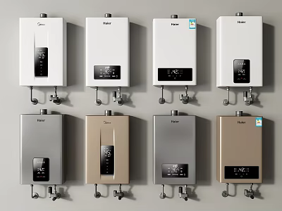 Modern Household Electrical Appliances Wall Mounted Water Heaters with Various Colors and Modern Designs 3d model