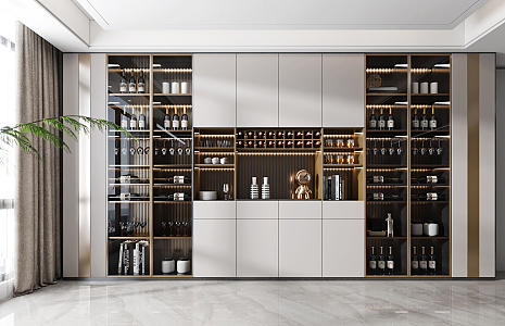 Modern Wine Cabinet 3d model