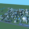 Industrial Factory Complex With Multiple Buildings Storage Tanks Pipelines And Processing Units 3d model