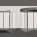 Modern Glass Revolving Doors With Metal Frames In Commercial Lobby Interior