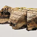 Natural Stone Wood Layered Rock Structure With Cave Like Texture Design