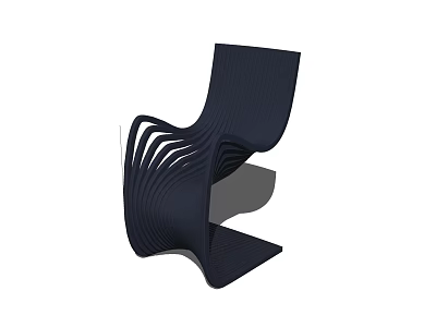 Modern Black Single Chair Featuring Sleek Curved Lines And Unique Design 3d model