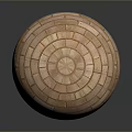 Decorative Brick Sphere With Textured Surface And Red Brown Color On Dark Background