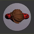Cartoon Man Bust With Brown Hair Beard Glasses And Red Plaid Shirt