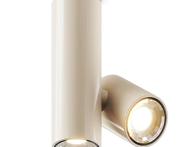Modern White LED Downlights and Spotlights with Sleek Design for Home Interior Lighting 3d model