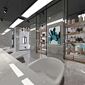Modern Beauty Hair Salon Interior With Styling Chairs Mirrors Lighting And Green Plants