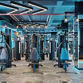 Modern Gym Interior With Various Fitness Equipment