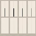Sleek Modern White Cabinet Doors With Black And White Elongated Handles Arrangement