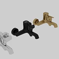 Modern Chrome Wall Mounted Faucet with Single Handle and Sleek Design for Bathroom Sink