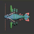Colorful Low Poly Mythical Creature With Green Body Pink Horns Red Eyes And 3D Design