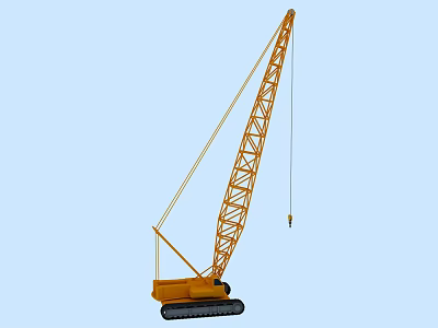 Yellow Tracked Crawler Crane With Extended Boom For Heavy Lifting Tasks 3d model
