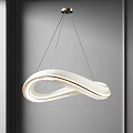 Elegant Modern White Curved Chandelier With Sleek Design And Soft Lighting