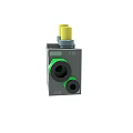 Industrial Air Oil Control Valve Gray Body With Yellow Knob And Green Ports