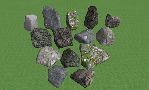 Modern stone landscape stone 3d model