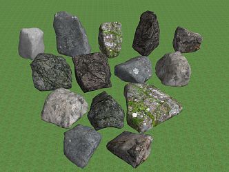 Modern stone landscape stone 3d model