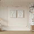 French background wall background wall gypsum line 3d model