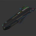 Futuristic Space Carrier Design With Long Deck And Structural Components In Cosmic Exploration 3d model