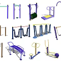 Diverse Sports Equipment Collection Featuring Gym Machines Outdoor Fitness Gear and Training Tools