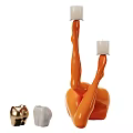 Orange Abstract Human Form Candle Lamp with Two White Candles and Decorative Small Containers