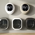 Modern Wall Mounted Washing Machines With Round And Sleek Square Designs In Various Colors