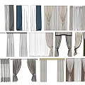 Different Curtain Styles With Various Colors Textures And Designs For Home Decor 3d model