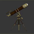Vintage Astronomical Telescope with Brass Tripod Stand Wooden Tube and Adjustable Mount