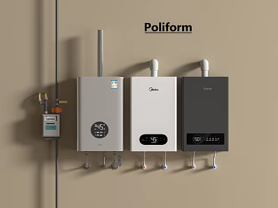 Poliform Home Appliances Wall Mounted Water Heaters With Different Colors And Smart 3d model