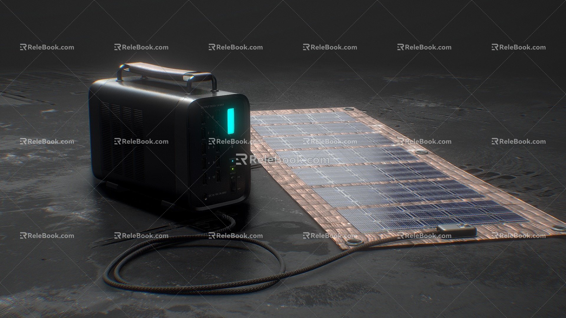 Portable solar cell 3d model