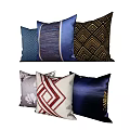 Decorative Throw Pillows With Geometric Floral Striped And Solid Pattern Designs 3d model