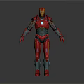 Iron Man 3D Model With Red And Gold Armor Detailed Mechanical Design