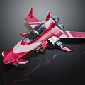 Red and White Fighter Jet Model with Modern Cockpit and Shiny Wings