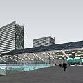 Modern Hospital Building Exterior With Glass Facade And Solar Panels