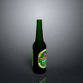 Tsingtao Beer in Green Glass Bottle with Label Design and Refreshing Appearance