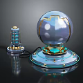 Modern Sci-Fi Equipment Sci-Fi Components High-Tech Components Sci-Fi Items 3d model